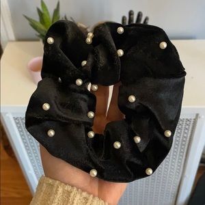Adorable black velvet Scrunchie